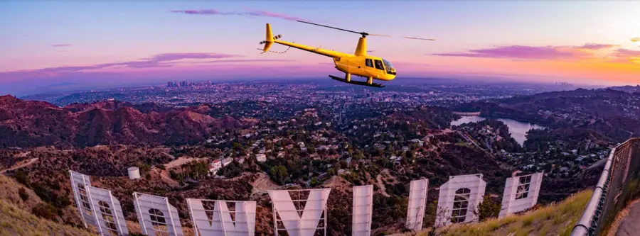 Celebrity Helicopters over the Hollywood sign